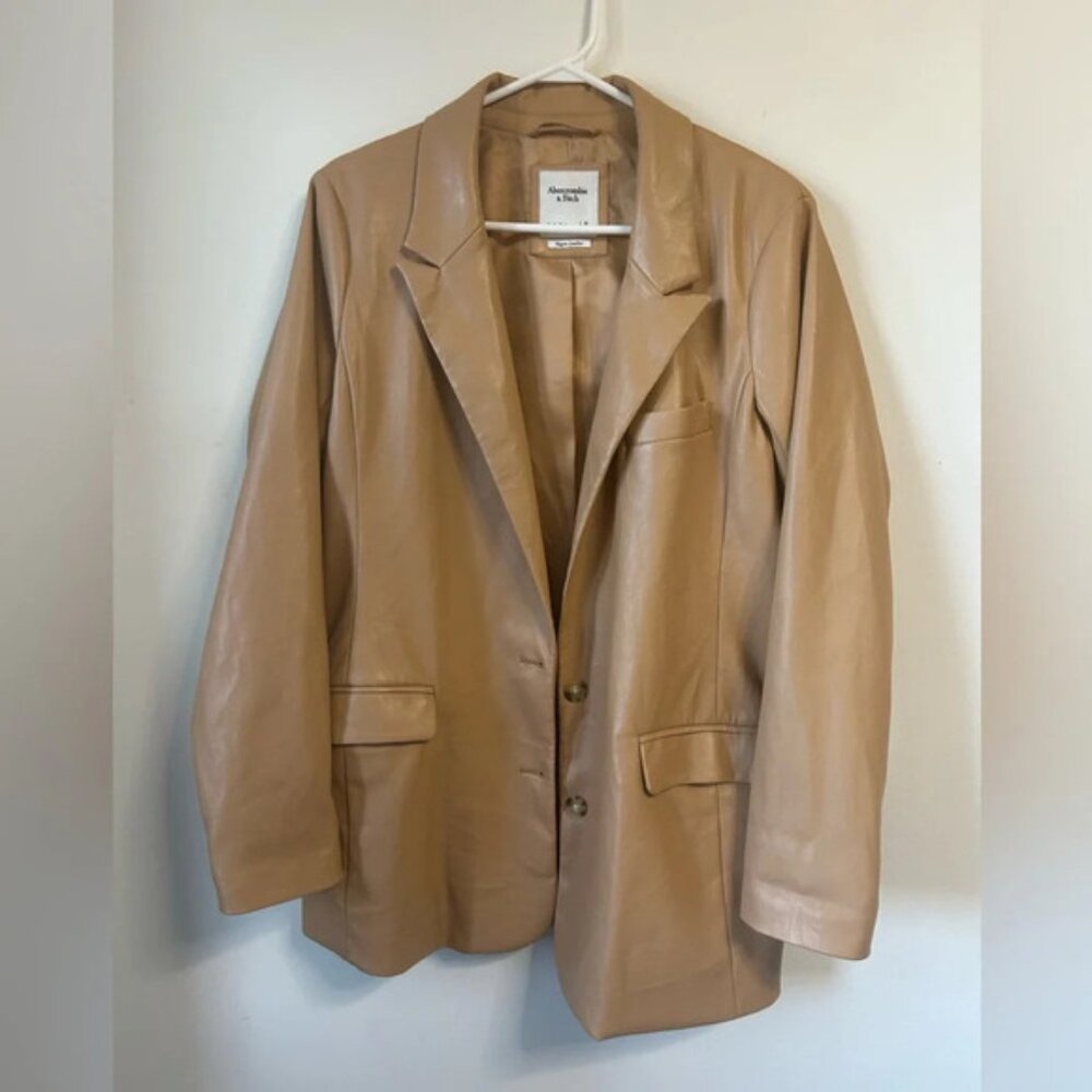 Abercrombie & Fitch Vegan  Leather‎ Tan Blazer